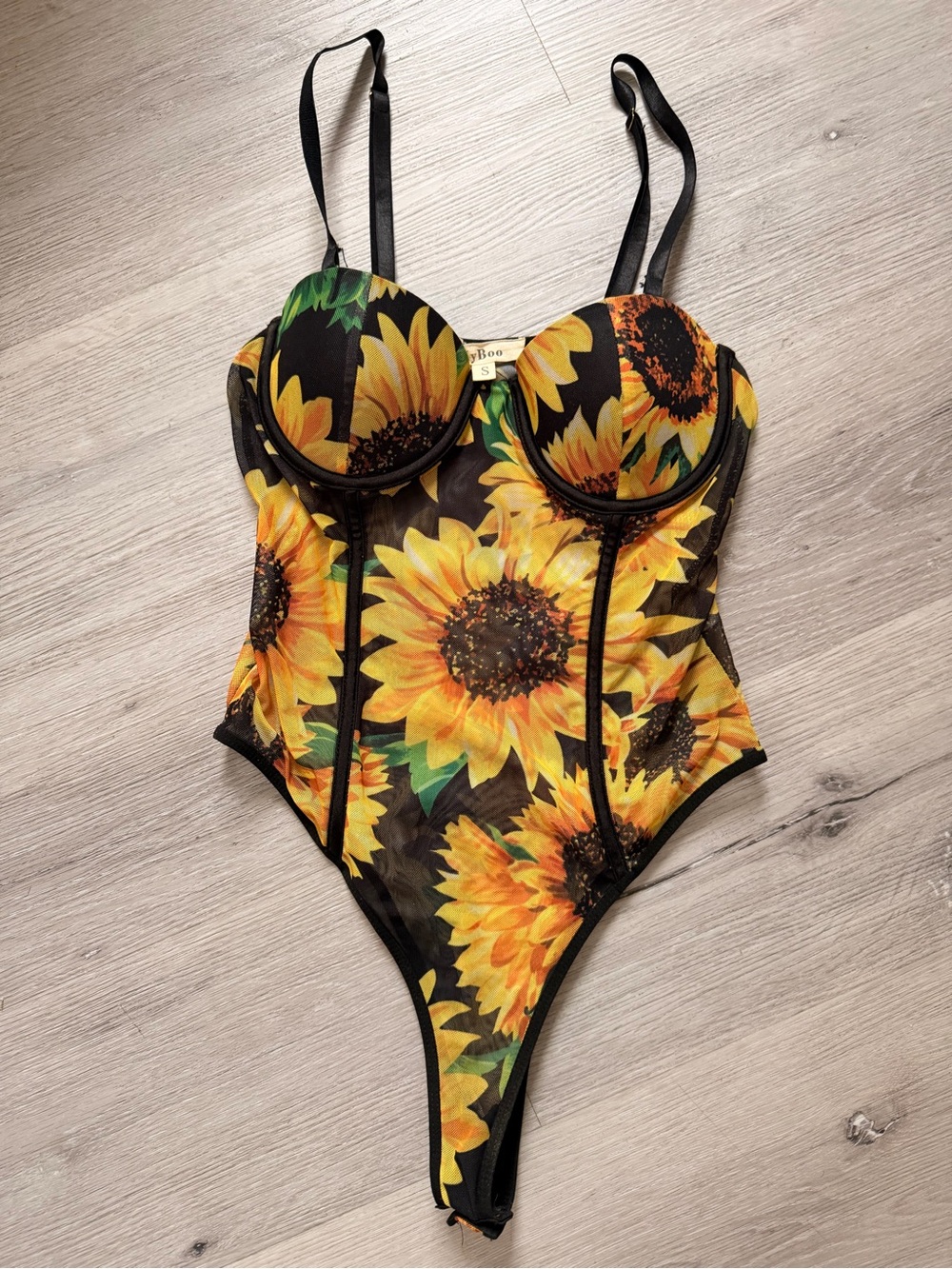 Sunflower Mesh Bustier Bodysuit